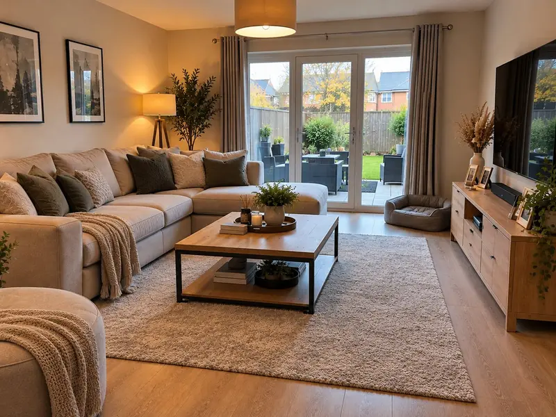 Living room after a bed bug heat treatment, tidy and handed back to the customer