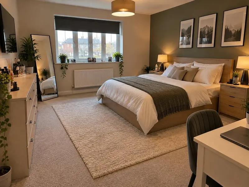 Bedroom Two after a bed bug heat treatment, tidy and handed back to the customer